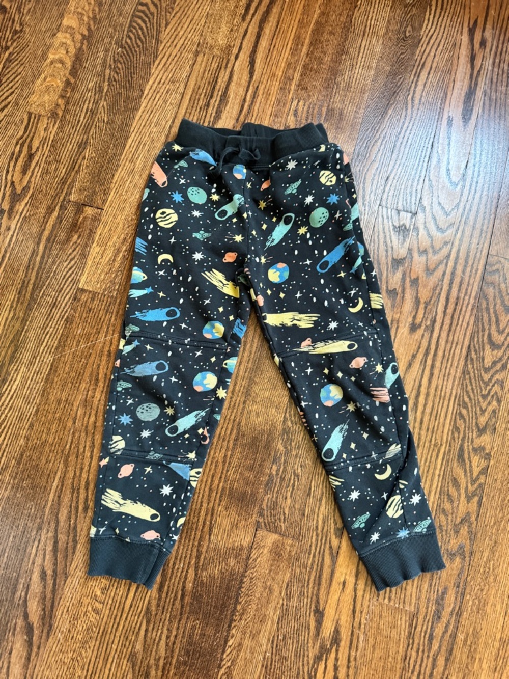 Hanna Andersson Space-Print Black Jogger Pants